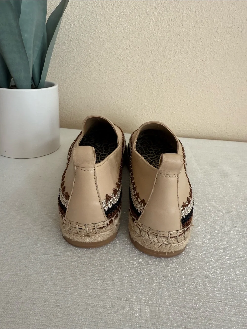 New ChicoBeige Leather Espadrille Slip-On Loafer - Women